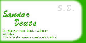 sandor deuts business card