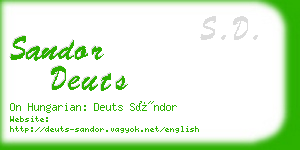 sandor deuts business card